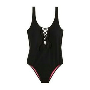 VS Black Lace Up One Piece